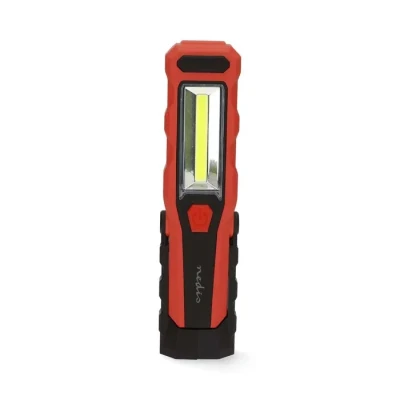 Image de Lampe de Travail à LED 4W 300lm Rechargeable avec Crochet et Aimant Nedis Noir / Rouge