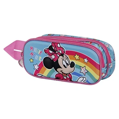 Image de Karactermania Minnie Mouse 3D Double Trousse multicoloured rainbow pour enfants, Taille: One Size, Multi coloured