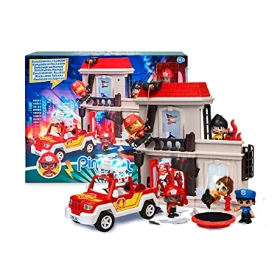 Image de Pinypon Action Explosion Maison, Pack Aventure Multiples activités, avec Figurine, Camion de Pompier et Accessoires, pour Enfants à partir 3 Ans