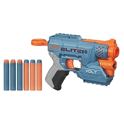 Image de Nerf Elite 2.0 Volt SD 1 Blaster à fléchette avec Faisceau de visée Lumineux, Rangement pour 2 fléchettes et Rails Tactiques, 6 Officielles incluses, 8 Ans Plus, Multicolore