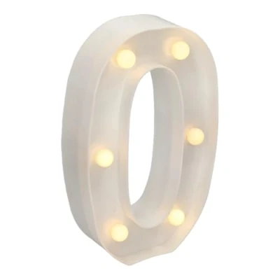Image de JANDEI Numéros Lumineux LED, Numéro 0 avec Lumière Chaude pour Décoration et Ambiance, Veilleuses Chevet, Anniversaires, Mariages, Vitrines. Fonctionnant sur batterie