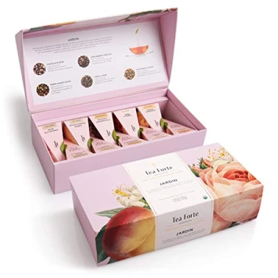 Image de Tea Forté Jardin Coffret 10 pyramides Assortiment Thés Bio Thé Vert, blanc, Oolong, Noir et Infusions Edition Limitée