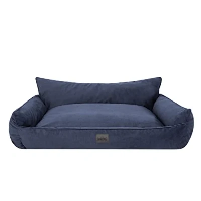Image de Bjird Panier pour Chien Lit Chien, Housse Amovible (Lavable à 30) Petits &amp; Grands Chiens Endroit Dormir, Accessoire 132 x 106 cm Bleu Marine Fancy