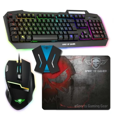 Image de Bundle Pack MK40 Plus Clavier Souris LED RGB Tapis Convertisseur Switch PS4 XBOX One Neuf