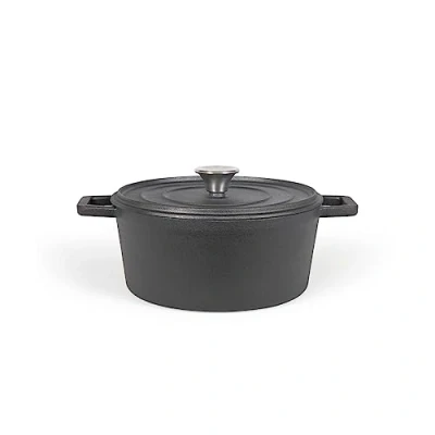 Image de Livoo, Cocotte ronde en fonte, MEP139, Noire, Ø 24 cm, Capacité : 4 L, Compatible tous types de feux