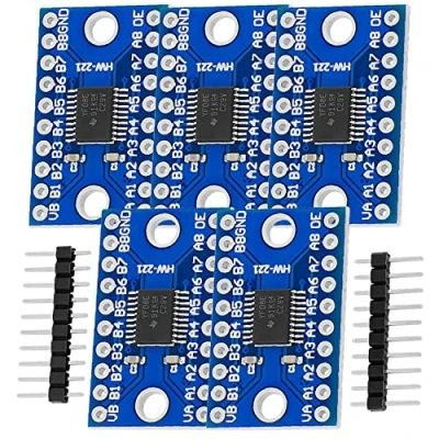 Image de AZDelivery 5 x Logic Level Converter 8 Canaux Compatible avec TXS0108E Arduino et Raspberry Pi incluant Un E Book!