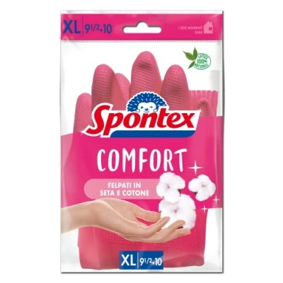 Image de Spontex Gants pour la maison Soft taille extra large, latex rose, XL (Confezione da 1)