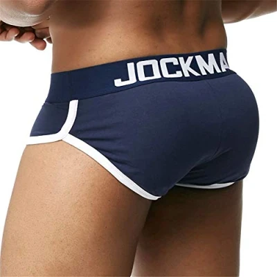 Image de JOCKMAIL Slip de cyclisme pour homme avec rembourrage au niveau des fesses Bleu Medium