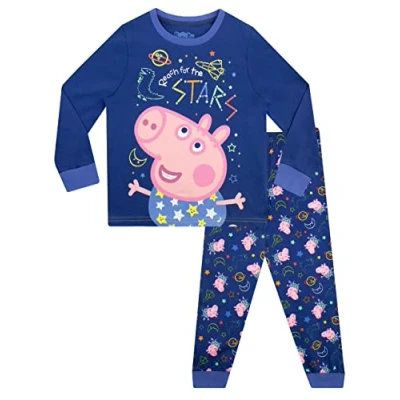 Image de Peppa Pig Ensemble de Pyjama Garçon George Bleu 5 6 Ans
