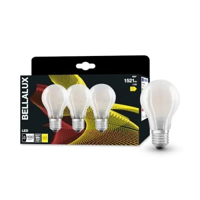 Image de BELLALUX Lampe LED, E27 base, verre dépoli ,Blanc chaud (2700K), 1521 Lumen, Remplacement de la traditionnelle 100W Ampoules 3 Pack