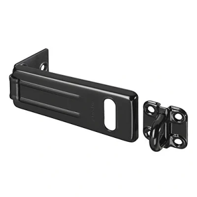 Image de Master Lock 704EURDBLK Moraillon pour Verrouillage de Porte Extérieure, 11 x 4,4 cm, Noir