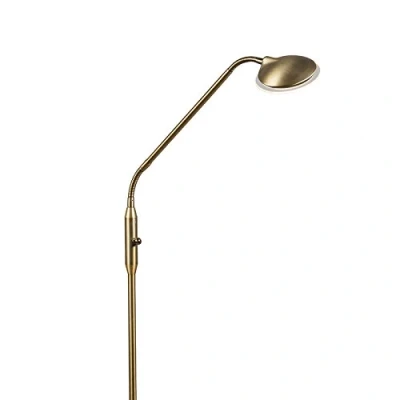 Image de Qazqa eva LED Dimmable Lampe de lecture variateur inclus 1 lumière H 1490 mm Bronze Moderne éclairage intérieur Salon I Chambre