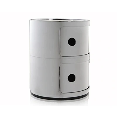 Image de Kartell Componibili, Conteneur 2 éléments, Chrome, Base ronde