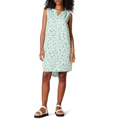 Image de Amazon Essentials Robe Droite Tissée sans Manches Femme, Bleu des Mers du Sud Coquelicot, M