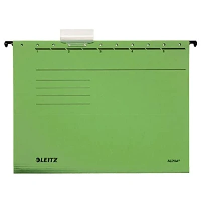 Image de Esselte Leitz 19853055 Lot de 5 dossiers suspendus en carton Alpha (Vert) (Import Allemagne)