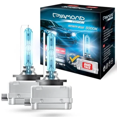Image de Diamond Vision 2X D1S 35W 85V Look xénon Lampes halogènes pour voiture 8000K Super Ultra White extra durable Marquage E PK32d 2