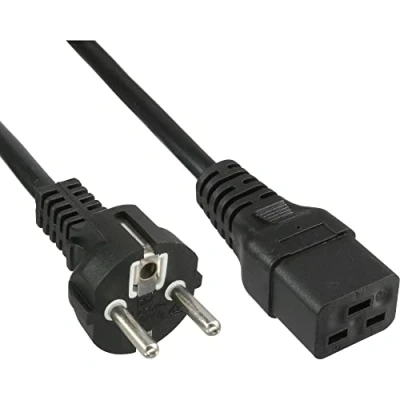 Image de InLine Câble d&#039;alimentation CEE 7 (M) pour IEC 60320 C19 16A CA 250 V 1 m noir