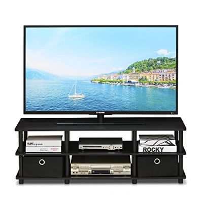 Image de Furinno Econ TV entertainment Center avec Bacs de Rangement, Espresso/Noir, One Size