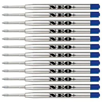Image de Recharges de stylo à bille qualité, bon marché mais durables, pointe moyenne. Compatible avec le Parker aussi. Recharge style G2 fabriquée en Allemagne (12 x ENCRE BLEUE)