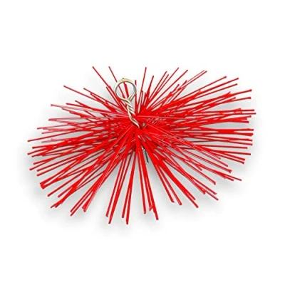 Image de Hérisson rond synthétique Ø 400 mm Embout acier fileté M12*1,75mm Ramonage conduit gainé Cheminée chaudière poele canalisations gouttières Adaptable à tous types de cannes Kibros 4ESS40