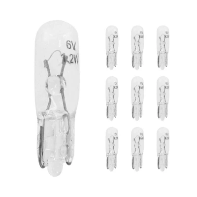 Image de Ampoule lampe standard 6v 1,2w culot w2x4,6d bulb t5 wedge blanc (compteur et clignotant) (boite de 10) (lampe pour scooter peugeot)