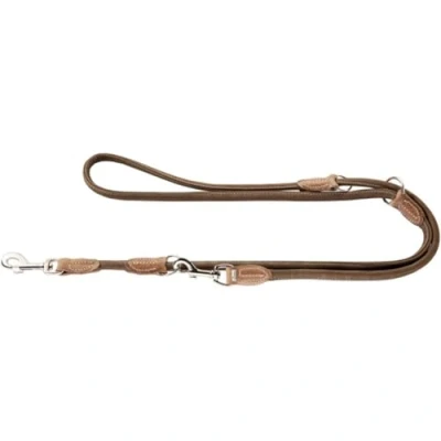 Image de HUNTER Round and Soft Hunting Laisse réglable en Cuir Souple et Robuste pour Chien Marron 0,6 x 200 cm