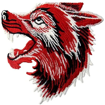 Image de Patch brodé en forme de Loup rugissant, à coudre ou coller avec fer repasser