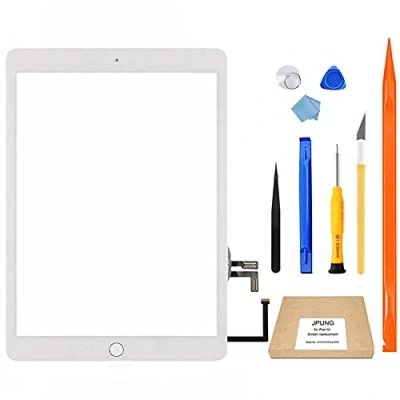Image de JPUNG Digitizer Écran Tactile de Rechange pour iPad 5 5e génération numériseur 2017 9.7&quot;, la 5ème A1822 A1823, avec Bouton Home, kit réparation complet