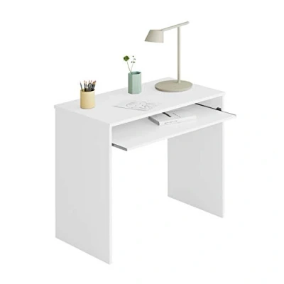 Image de Habitdesign Table d&#039;ordinateur avec plateau amovible, Bureau pour jeunes, Modèle I Joy, Couleur : Blanc Artik, Mesures 90 cm (L) x 54 (P) 79 (H)