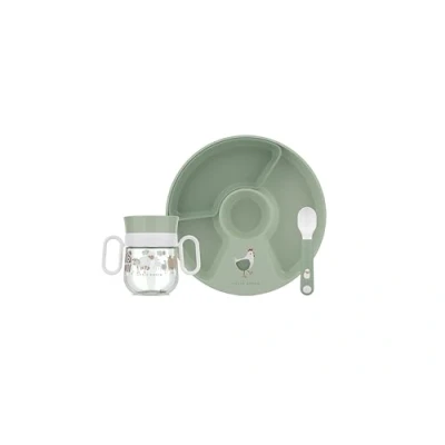 Image de Mepal Ensemble de vaisselle pour bébé 3 pièces Mio Little Dutch Comprend une tasse à bec étanche, et assiette cuillère d&#039;entraînement Va au lave sans BPA Farm
