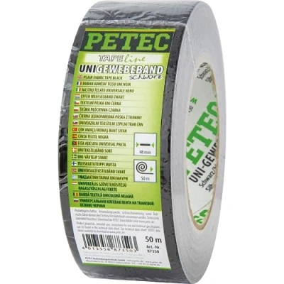 Image de PETEC 87350 Bande adhésive 48 15C +80C noir 50 unilatéral