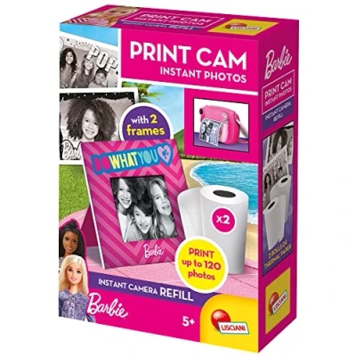 Image de Lisciani Barbie Print Cam Recharges 2 Rouleaux pour 120 photos compatibles avec l&#039;appareil photo enfant dès 5 ans Inclus Cadres mettre tes