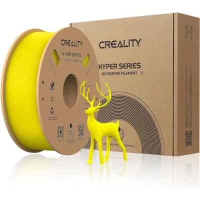Image de Creality Official Hyper PLA Filament Jaune 1KG, pour Imprimante 3D Impression à Haute Vitesse, Durable, Lisse, Performance de Surplomb Précision Dimensionnelle +/ 0.03mm, 2.2lbs/Spool