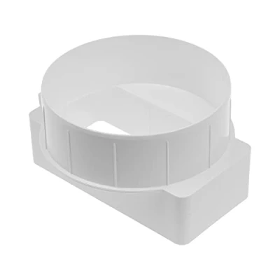 Image de Vent Systems Connecteur de canal rectangulaire plat à Ø 100 mm 110 x 55 Entrée tuyau horizontale courte, raccord sortie Chauffage, refroidissement, ventilation Adaptateur