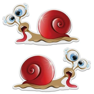 Image de Biomar Labs 2 x PVC Auto Adhésif Vinyle Autocollant Escargot Fatigué Turbo Décalcomanie Animal Drôle Stickers Moto Voiture Fenêtre Porte B 58