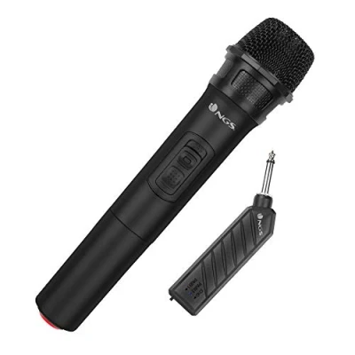 Image de NGS Singer AIR Microphone sans Fil Dynamique, Portée jusqu&#039;à 20 mètres et Plug&amp;Play