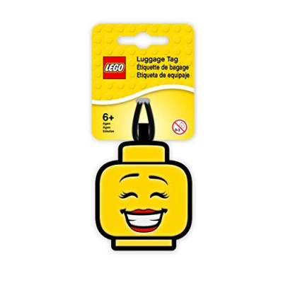 Image de Lego Iconic Girl Face Étiquette de bagage en silicone pour voyage, salle sport, accessoire