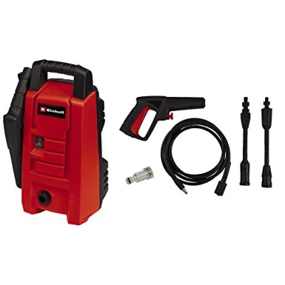 Image de Einhell Nettoyeur haute pression TC HP 90 (1200 W, max. bars, débit 372 litres par heure, poignée transport, raccord d’eau avec filtre intégré,incl. pistolet, flexible, lance et buse)
