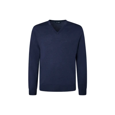 Image de Hackett London GMD V NCK Pullover, Homme, Taille: 3XL, Navy
