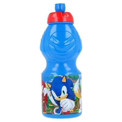 Image de ALMACENESADAN Bouteille sport multicolore, produit en plastique réutilisable, sans BPA, capacité 400 ml (bleu)