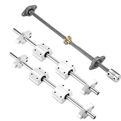 Image de S SIENOC Vis de guidage T8 400 mm + écrou copper+roulement horizontal+embrayage linéaire Φ8 support H roulement à billes (type 8, 1 pièce, mm)