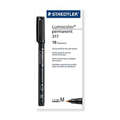 Image de Staedtler Lumocolor, Feutre permanent universel M, convient pour la plupart des surfaces, rétroprojection, résistant à l&#039;eau, séchage rapide, Lot de 10 marqueurs couleur orange, 317 4