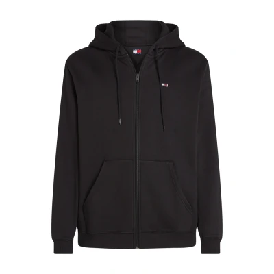 Image de Tommy Jeans REG FLAG ZIP THRU Sweat zippé, Homme, Taille: 44, Black