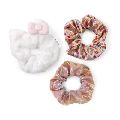 Image de Hello Kitty Lot de 3 élastiques à cheveux pour fille Blanc/orange/multicolore