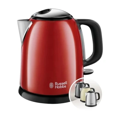 Image de Russell Hobbs Bouilloire Electrique [Ultra Compacte] Colours Plus Rouge (1L, Ebullition rapide, Ecoulement parfait, Niveau d&#039;Eau Visible, Filtre Anticalcaire, Economie d&#039;Energie) 24992 70
