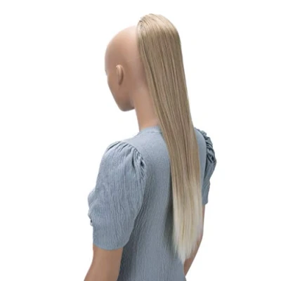 Image de CAISHA Postiche 65cm Extensions En cheveux Synthétiques Lisse Tresse avec Cordon De Serrage Mélange Blond Rouge PH622
