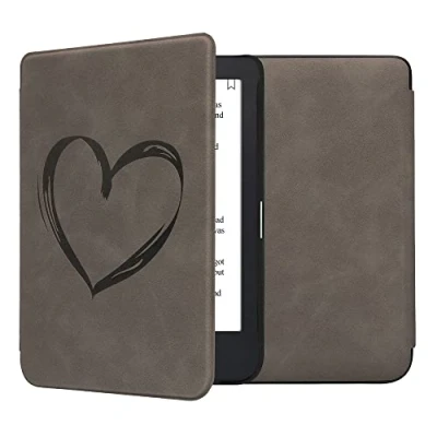 Image de kwmobileÉtui Compatible avec Kobo Clara 2E Coque Étui à Rabat magnétique tabletteeReader Similicuir Gris