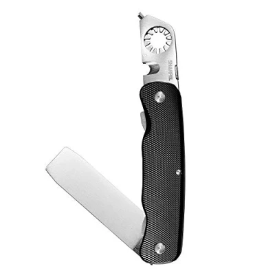 Image de SHARPAL 179N Aiguisoir à pointe de flèche 5 en 1 avec clé et décapant plumes, pierre aiguiser diamantée double grain, poignée aluminium anodisé clip poche