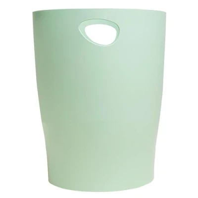 Image de EXACOMPTA Réf. 45380D Carton de 8 Corbeilles à Papier avec Poignées ECOBIN Autentik Grande Capacité 15 Litres Dimensions 26,3 x 33,5 cm pour Bureau ou Maison Vert sauge