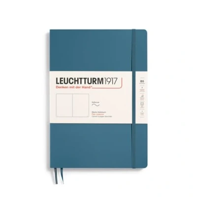 Image de LEUCHTTURM1917 365636 Carnet Composition (B5), Couverture souple, 123 pages numérotées, Stone Blue, blanc
